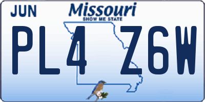 MO license plate PL4Z6W