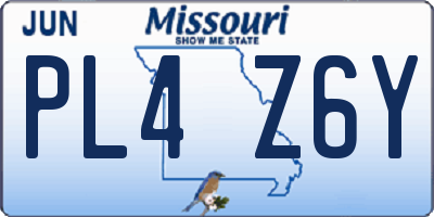 MO license plate PL4Z6Y