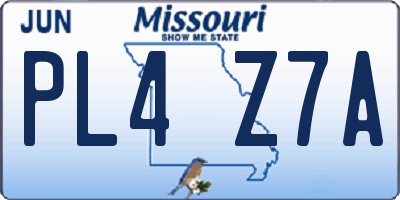 MO license plate PL4Z7A