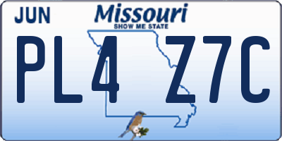 MO license plate PL4Z7C