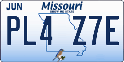 MO license plate PL4Z7E