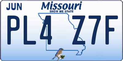 MO license plate PL4Z7F
