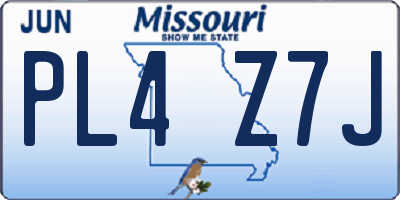 MO license plate PL4Z7J