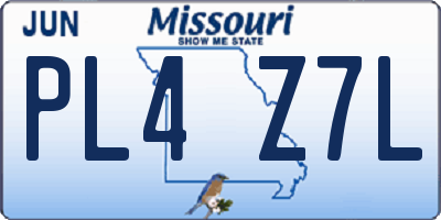 MO license plate PL4Z7L