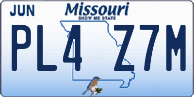 MO license plate PL4Z7M