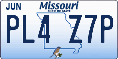 MO license plate PL4Z7P