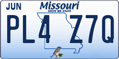 MO license plate PL4Z7Q