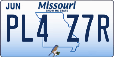 MO license plate PL4Z7R