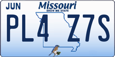 MO license plate PL4Z7S