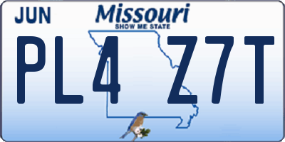 MO license plate PL4Z7T