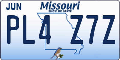 MO license plate PL4Z7Z