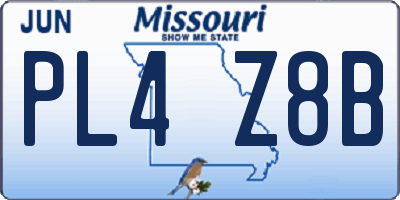 MO license plate PL4Z8B