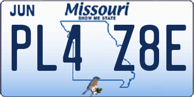 MO license plate PL4Z8E
