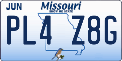MO license plate PL4Z8G