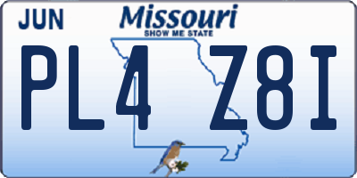 MO license plate PL4Z8I