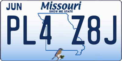 MO license plate PL4Z8J