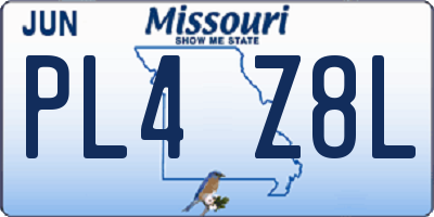 MO license plate PL4Z8L