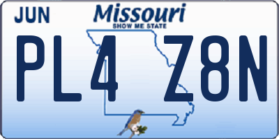 MO license plate PL4Z8N