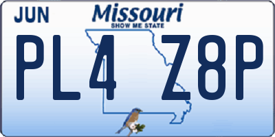 MO license plate PL4Z8P