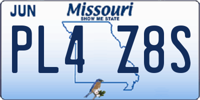 MO license plate PL4Z8S