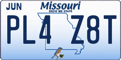 MO license plate PL4Z8T