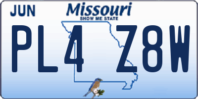 MO license plate PL4Z8W