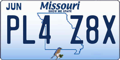 MO license plate PL4Z8X