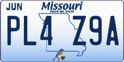 MO license plate PL4Z9A