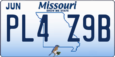 MO license plate PL4Z9B