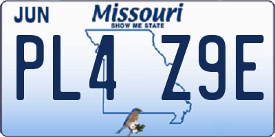 MO license plate PL4Z9E