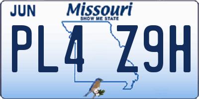 MO license plate PL4Z9H