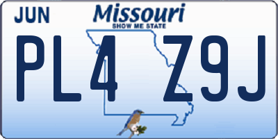 MO license plate PL4Z9J
