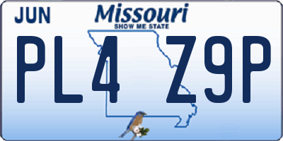 MO license plate PL4Z9P