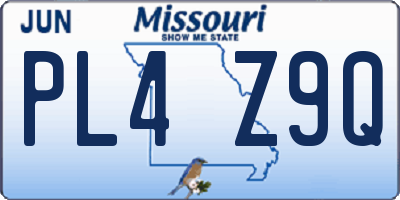 MO license plate PL4Z9Q