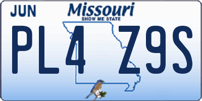 MO license plate PL4Z9S