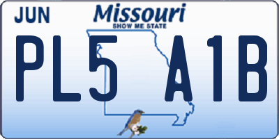 MO license plate PL5A1B