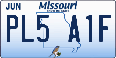 MO license plate PL5A1F