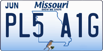 MO license plate PL5A1G