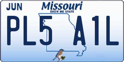 MO license plate PL5A1L