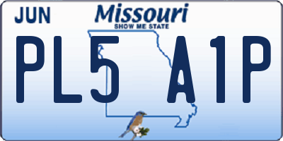 MO license plate PL5A1P