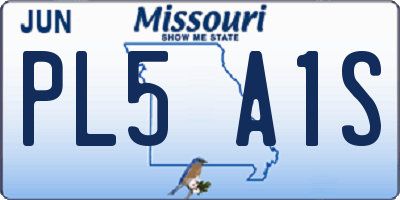MO license plate PL5A1S