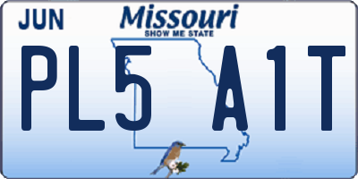 MO license plate PL5A1T
