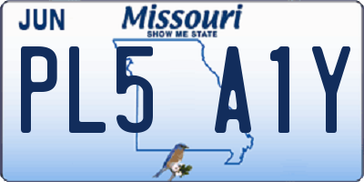 MO license plate PL5A1Y