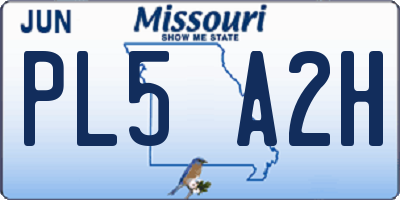 MO license plate PL5A2H
