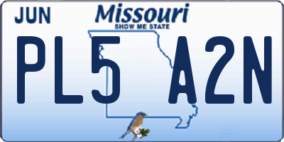 MO license plate PL5A2N