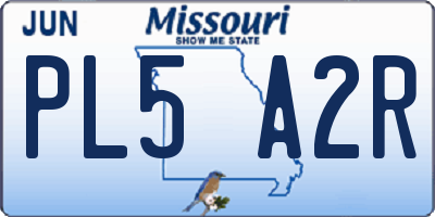 MO license plate PL5A2R