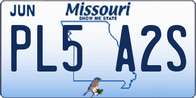 MO license plate PL5A2S