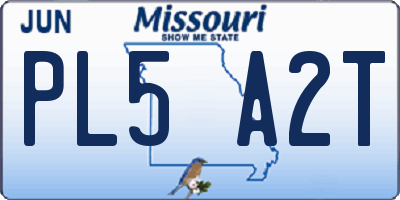 MO license plate PL5A2T