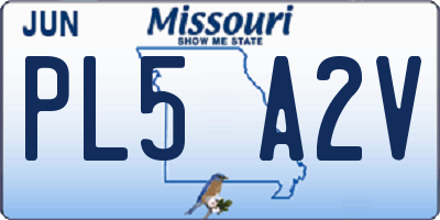 MO license plate PL5A2V