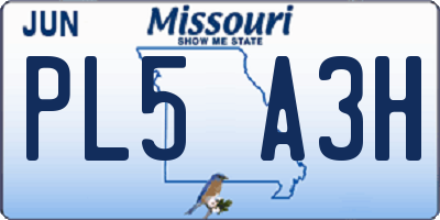 MO license plate PL5A3H